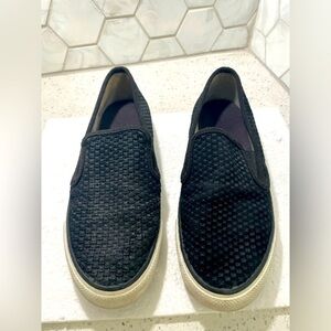 Sperry Woman’s ‘Seaside’ Woven Embossed Suede Slip On Loafer Size 8 Black